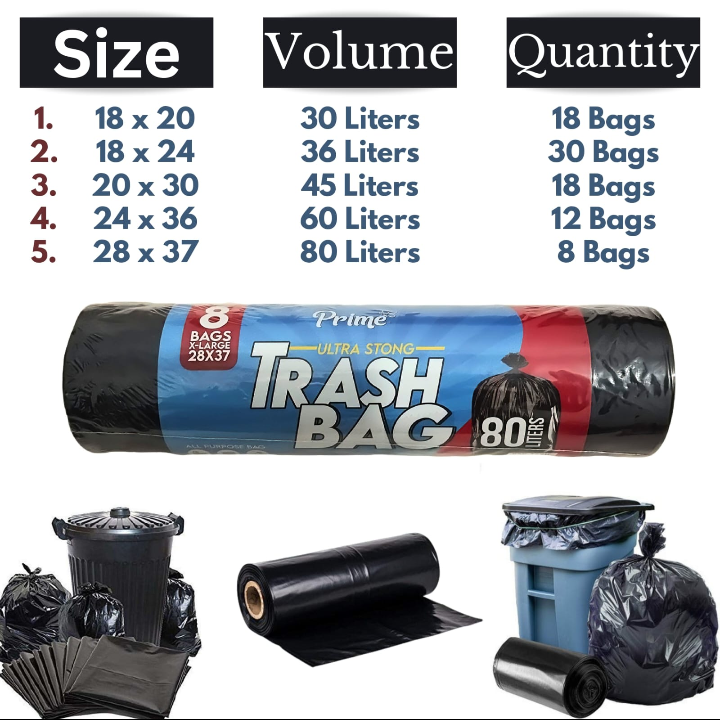 Bio-Degradable Garbage Bags - All Sizes