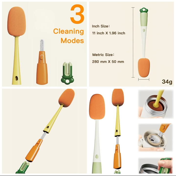 Cute Carrot Bottle Brush Set