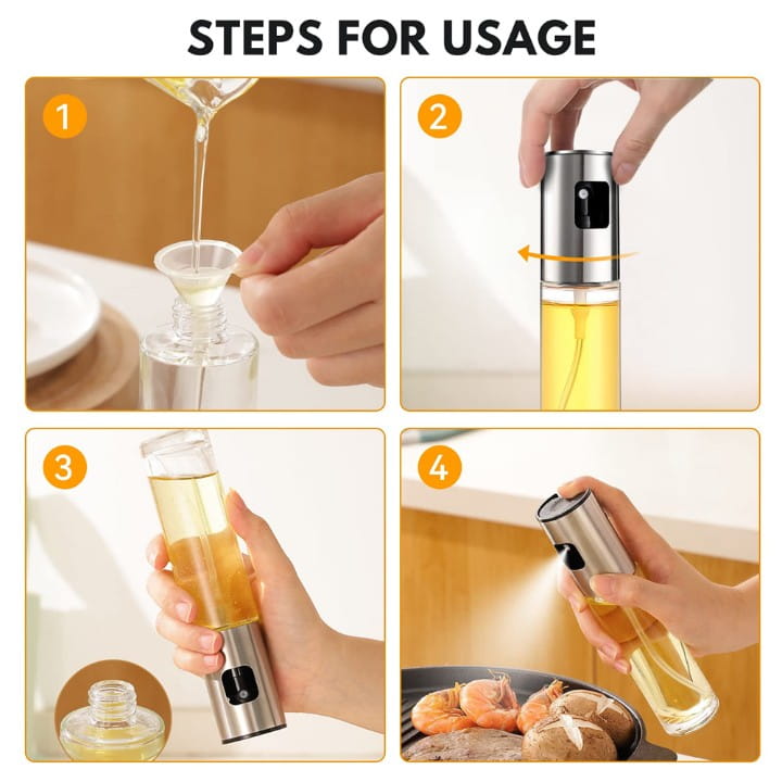 Transparent oil sprayer bottle for cooking