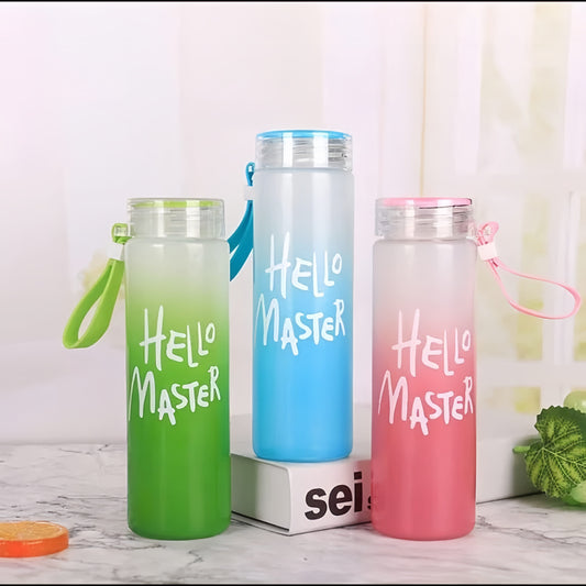 Hello Master gradient water bottle with strap