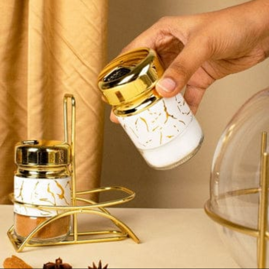 Adjustable Marble-Pattern Spice Shakers